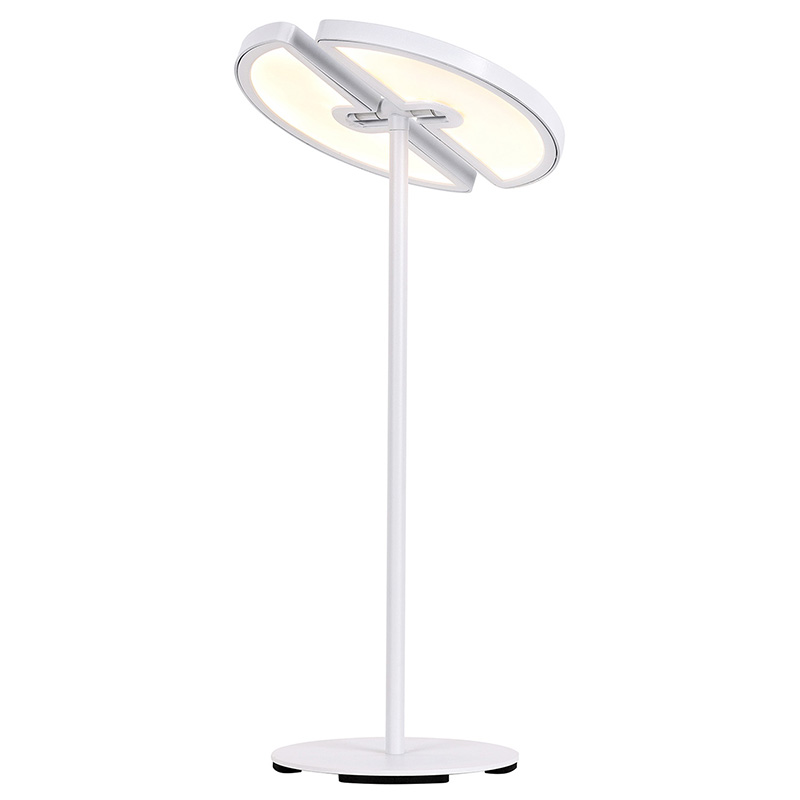Lampa Deasc LED Inchoigeartaithe Dual-Moon le Rialú Teochta Dath