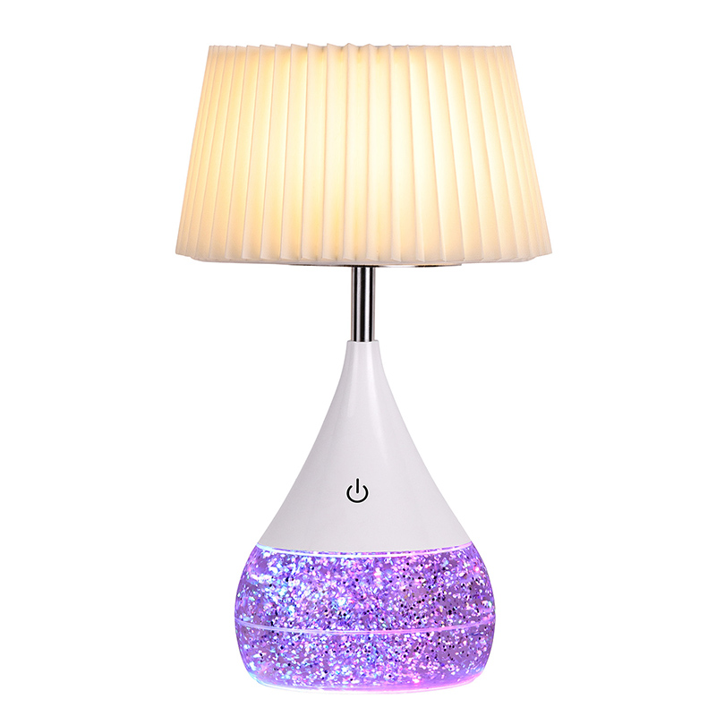 Lampa Deasc LED Leachtacha Glitter le Scáthú Fabraic