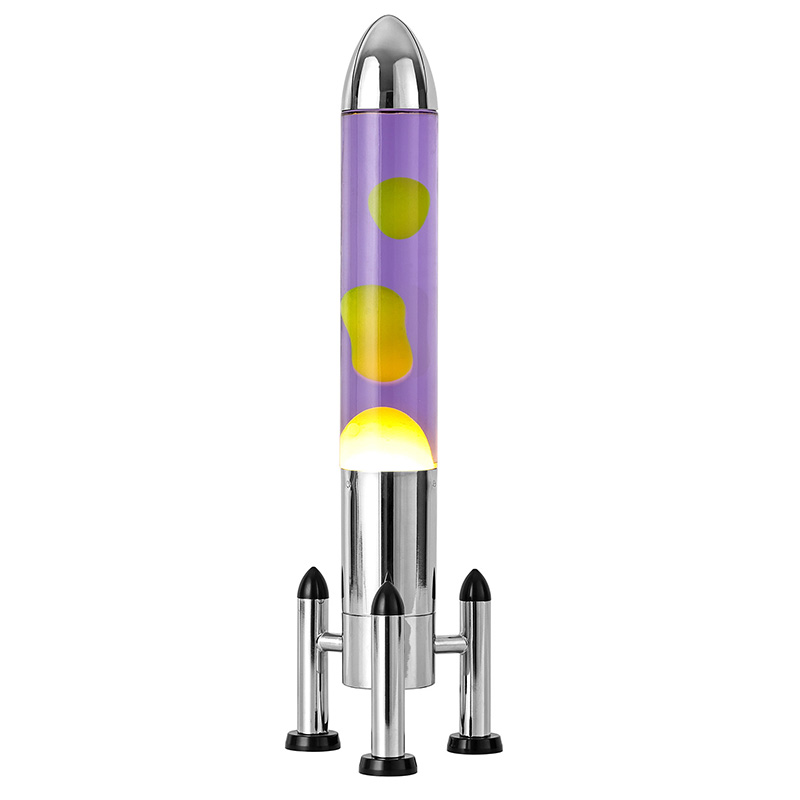 Lampa Lava mór faoi stiúir le scáth roicéad