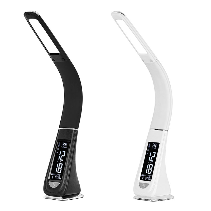 Lampa deasc faoi stiúir le cleite
