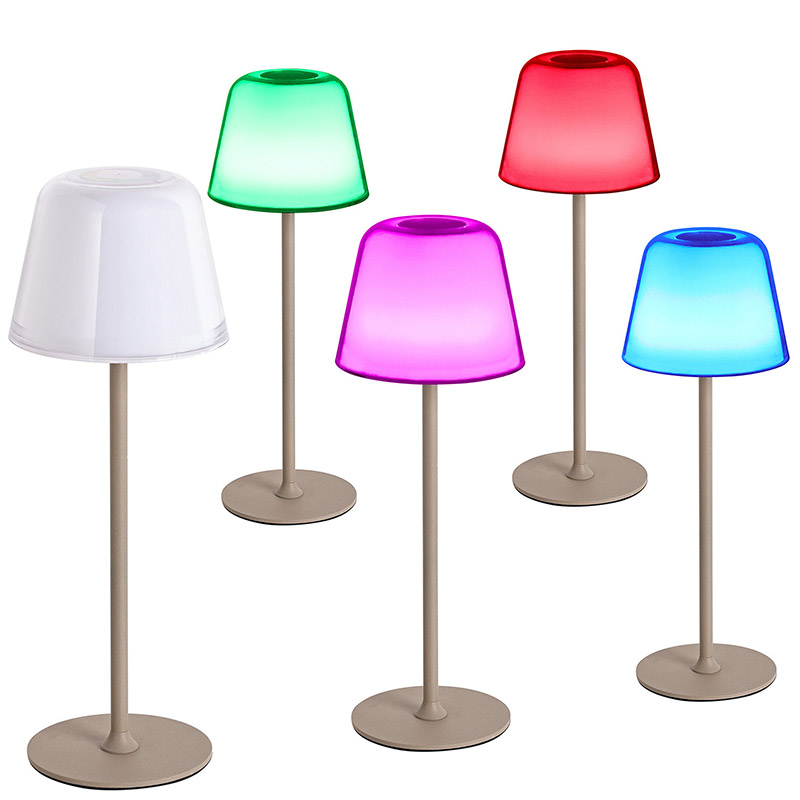 Lampa deisce faoi stiúir le scáth muisiriún RGB