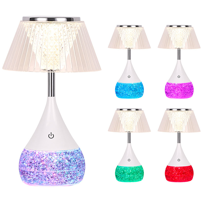 Solas RGB Lampa Deasc stiúir le Crystal Shade