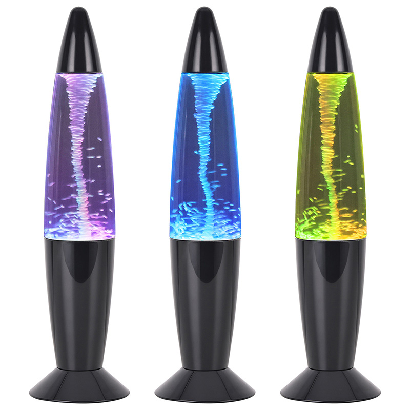 Tornado glitter lampa solas oíche